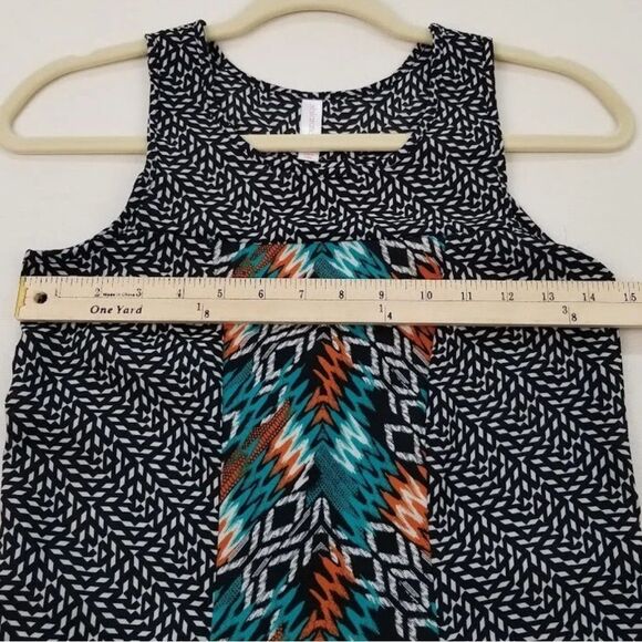 Xhilaration Tank Dress Women’s SP Multicolor Geometric Scoop Sleeveless Summer - Picture 7 of 11